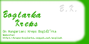 boglarka kreps business card